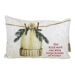 Christmas Kind Word Pillow Cotton Knit Hat Pine Berries 106248