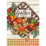 Home & Garden Gather Basket Flag Polyester Autumn Pumpkins Ribbon 4401Fm (46997)