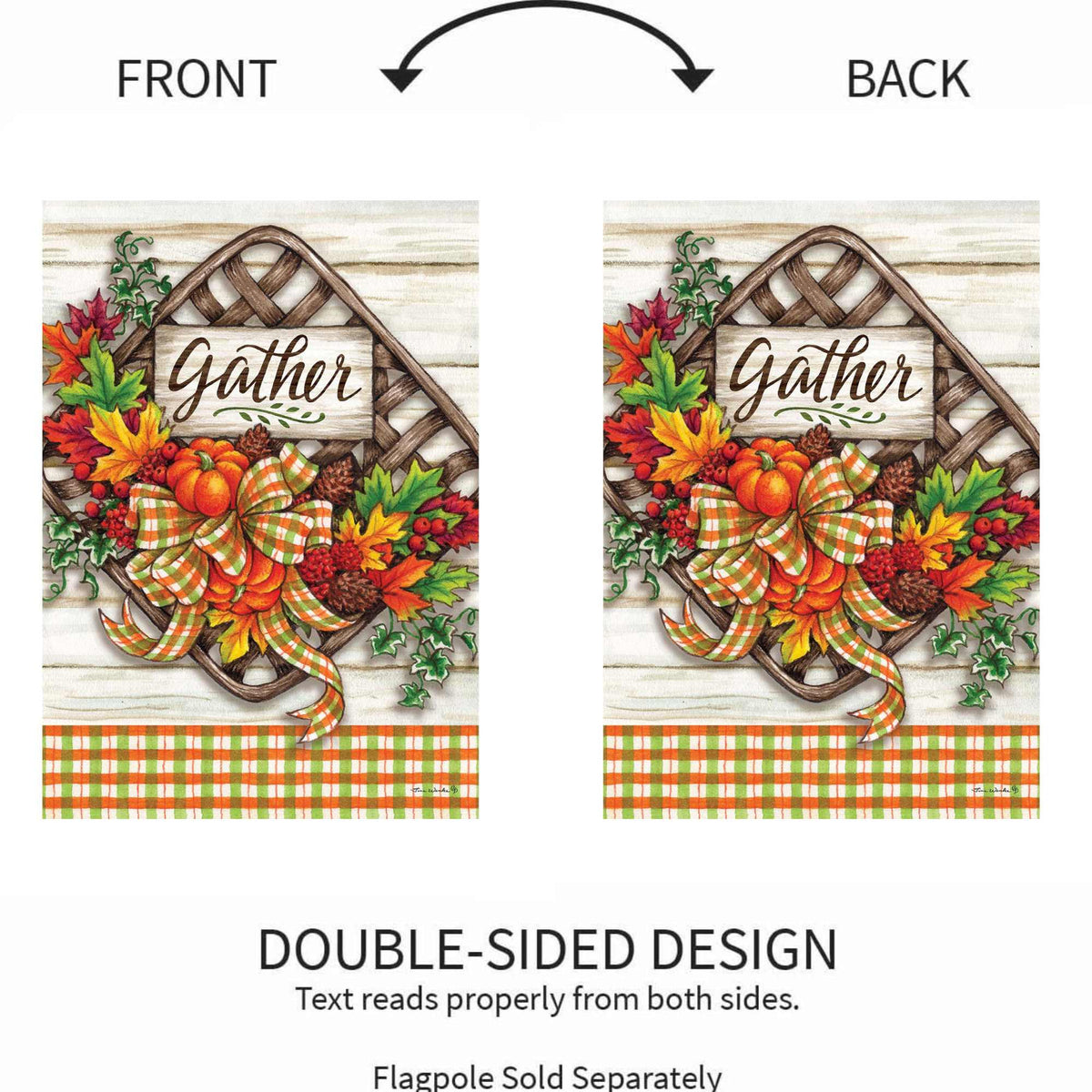 Custom Decor Gather Basket Flag - - SBKGifts.com