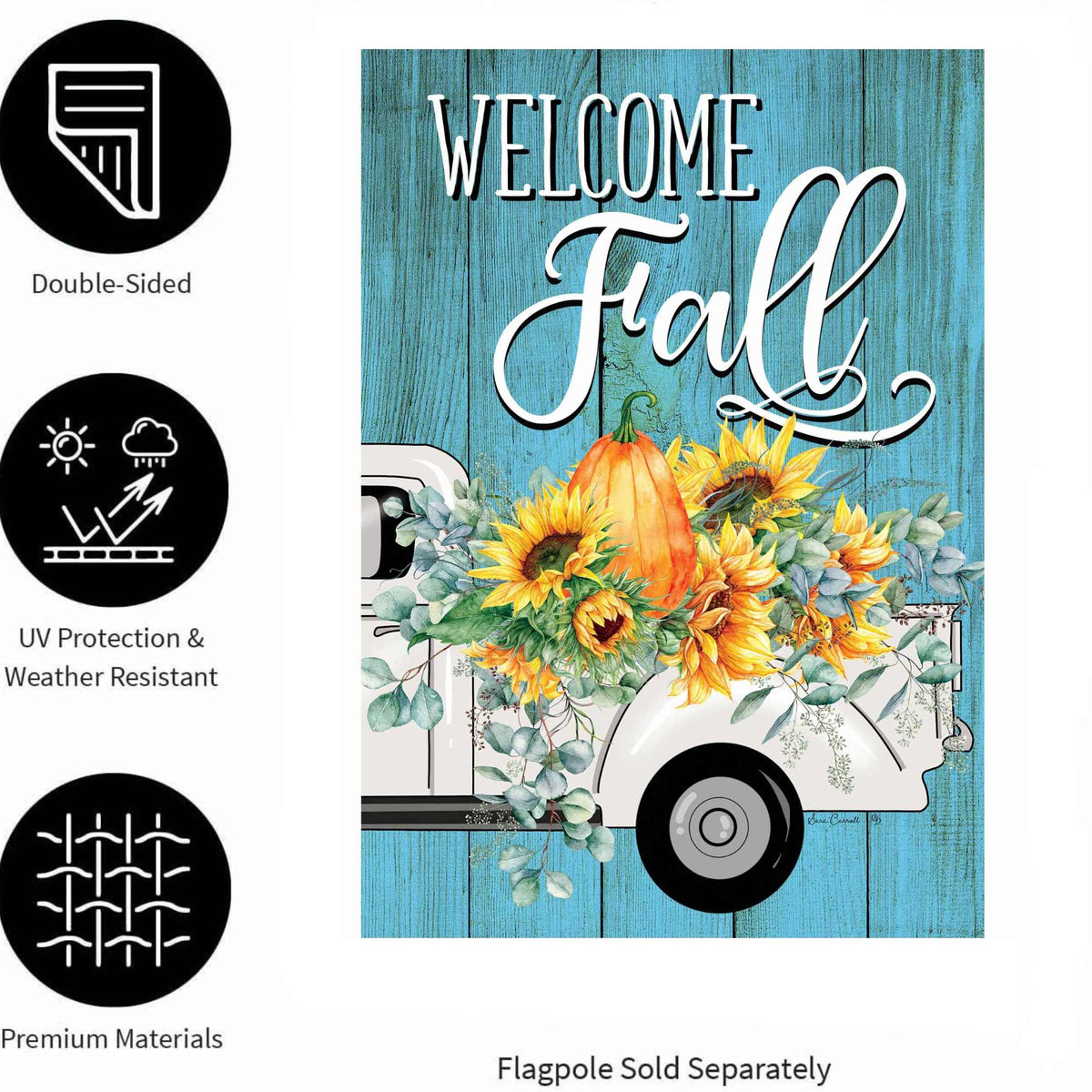 Custom Decor Floral Truck Flag - - SBKGifts.com