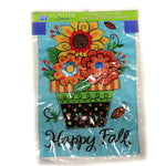 Home & Garden Fall Flowers Applique Flag - - SBKGifts.com