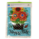 Home & Garden Fall Flowers Applique Flag - - SBKGifts.com