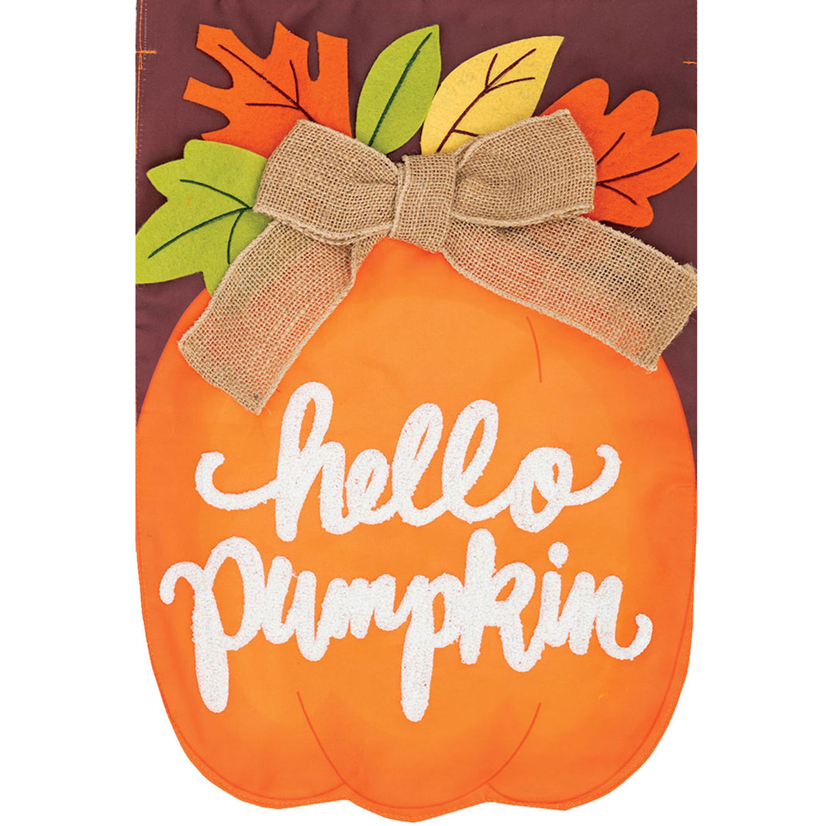 (47030) Hello Pumpkin Applique Flag