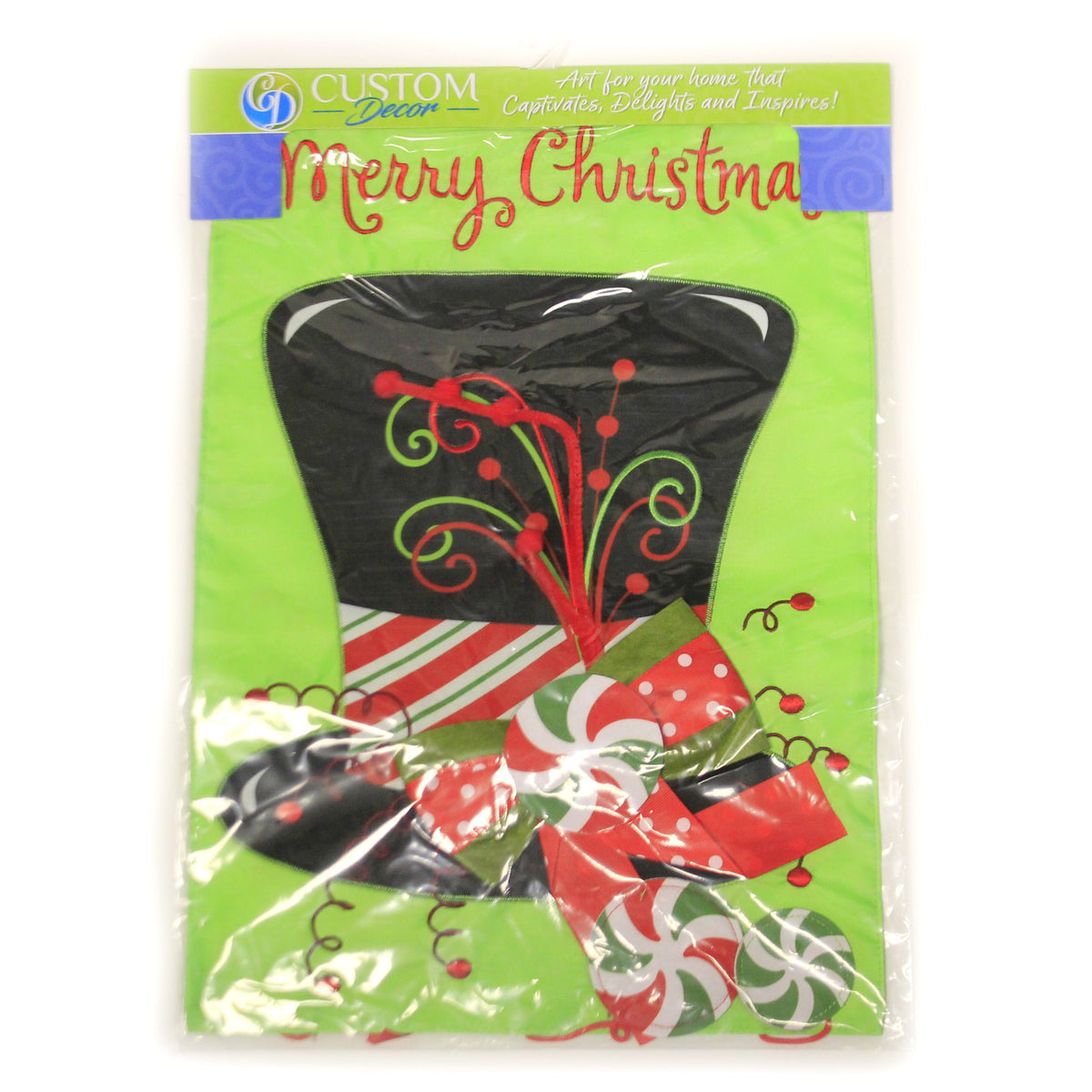 Custom Decor Whimsy Top Hat Appliqué Flag - - SBKGifts.com