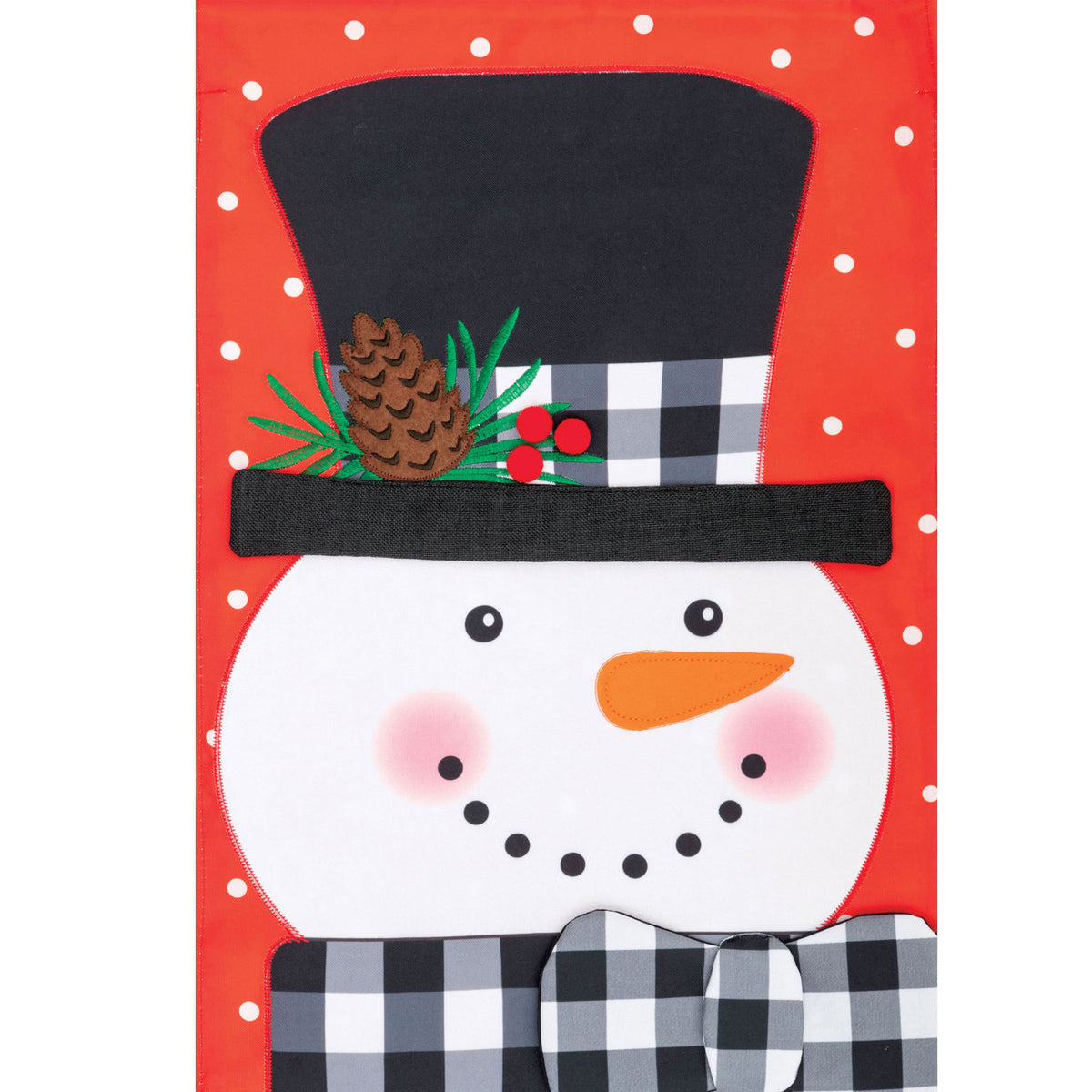 47036 Gingham Snowman Applique Flag 4508FM