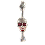 Morawski Silver Bone Thru Skull Glass Ornament Halloween Skeleton 10299