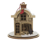 Ginger Cottages Big Red Sock Stocking Company - One Ornament 3.5 Inch, Wood - Santa Building 80024 (47134)
