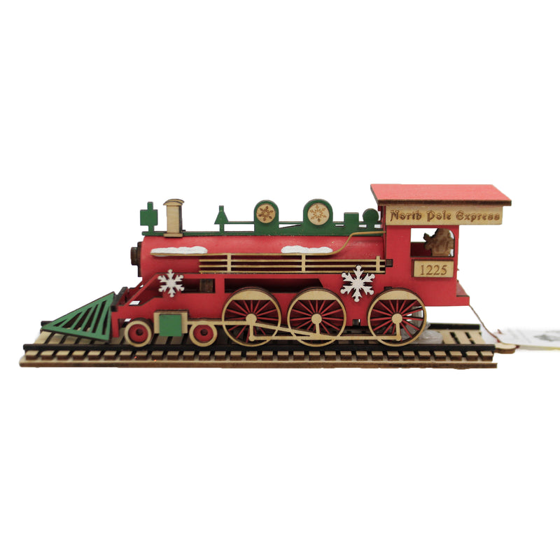 Ginger Cottages Santa's Np Express Engine Wood North Pole Train 80034 (47141)