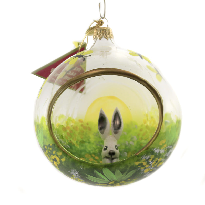Morawski Silver Grey Bunny In Diorama Ornament Easter Spring Rabbit 17731 Morawski (47189)