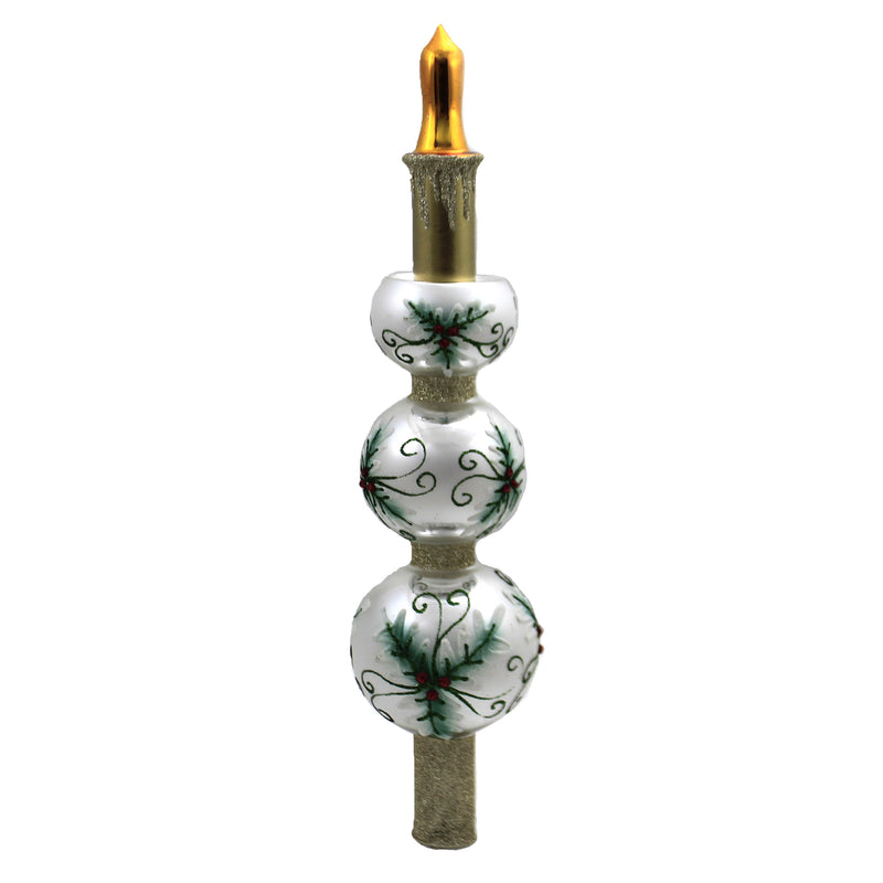 (47198) 3 Tiered Holly Lace & Candle