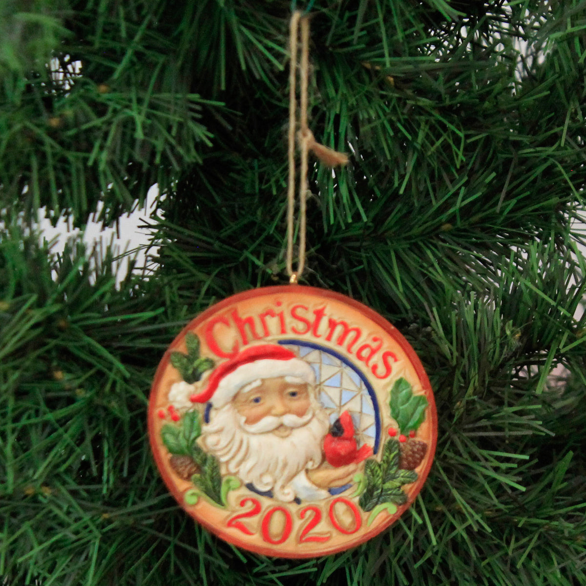 Jim Shore Santa W/Cardinal 2020 Dated Orn - - SBKGifts.com