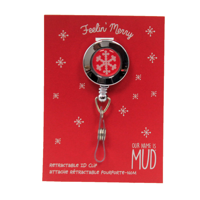 Accessories Snowflake Retractable Id Clip Metal Badge Holder 6006823