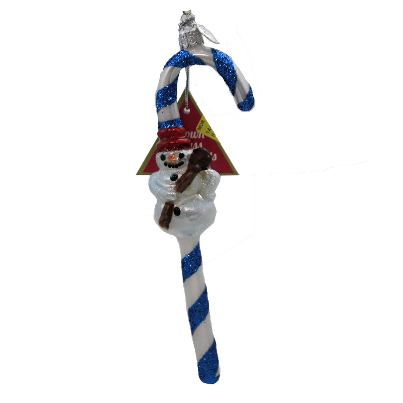 Morawski Snowman Candy Cane Glass Ornament Christmas Stripe Sweet 14473