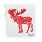 Swedish Dish Cloth Red Moose & Snowflake Set / 2 - - SBKGifts.com