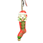 Dog In Stocking Ornament - One Ornament 4.75 Inch, Polyresin - Country Living 6007450 (47543)