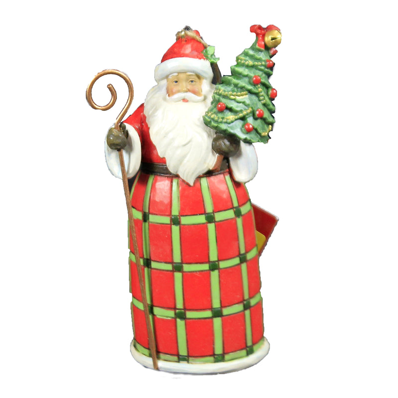 Santa With Tree Ornament. - One Ornament 4.5 Inch, Polyresin - Country Living 6007451 (47544)