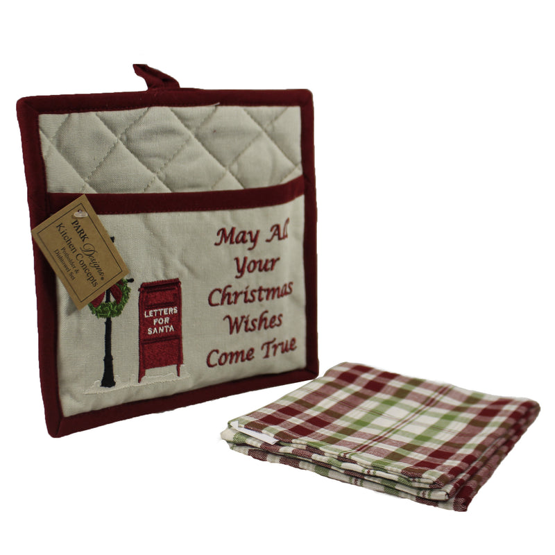 Tabletop Santa Mailbox Pocket Pot Holder - - SBKGifts.com