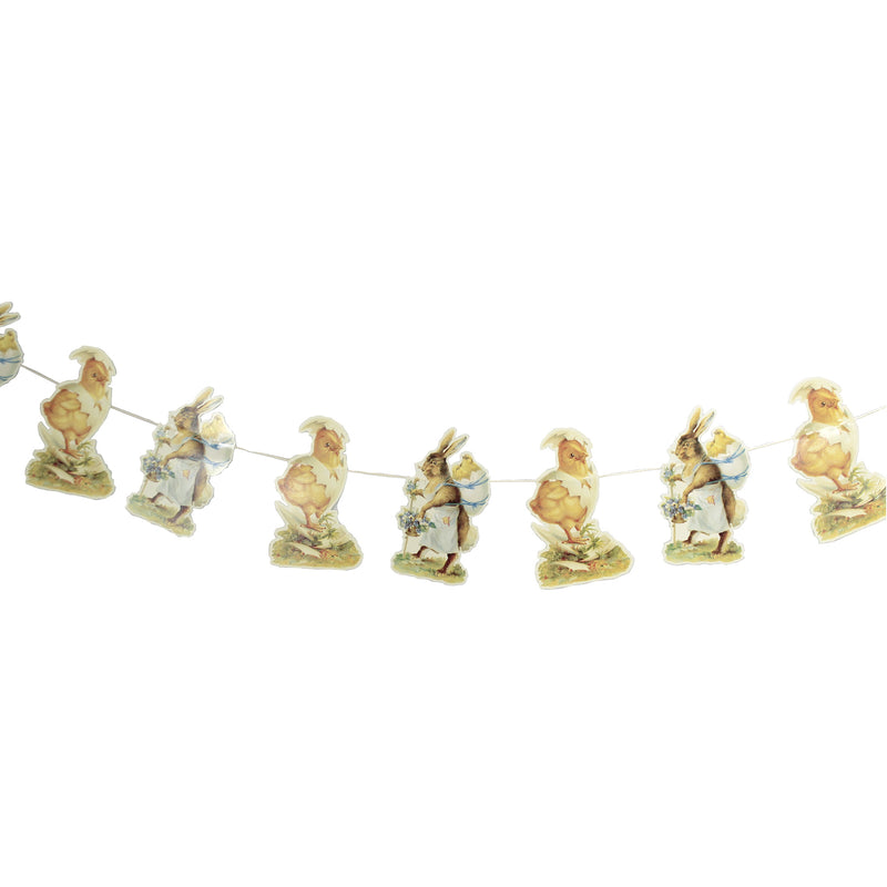 Easter Garland - One Garland 6.5 Inch, Paper - Rabbits Chicks Spring Flowers R121 (47656)