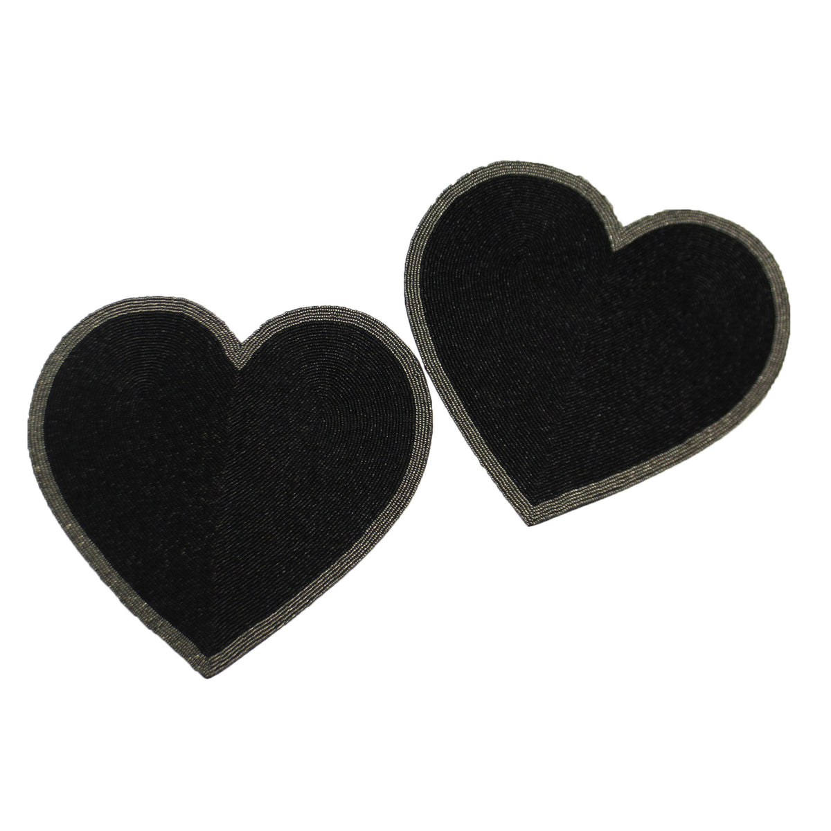 (47686) Black Heart Beaded Placemats