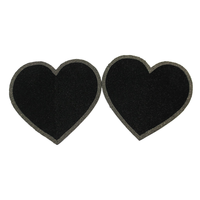 Tabletop Black Heart Beaded Placemats - - SBKGifts.com