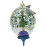 Morawski Peacock In A Dome Glass Ornament Feather Bird 17595 (47731)