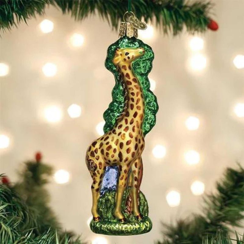Old World Christmas Tree Reaching Giraffe - - SBKGifts.com