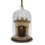 Holiday Ornament Santa Please Stop Here Ornament Glass Kloche A30261