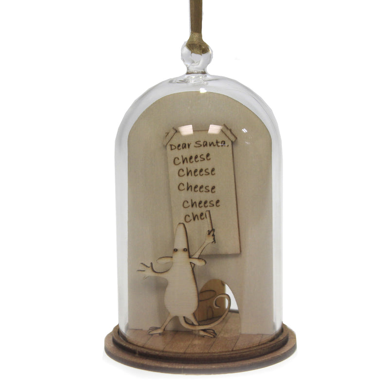 Holiday Ornament Dear Santa Ornament Glass Kloche A30265