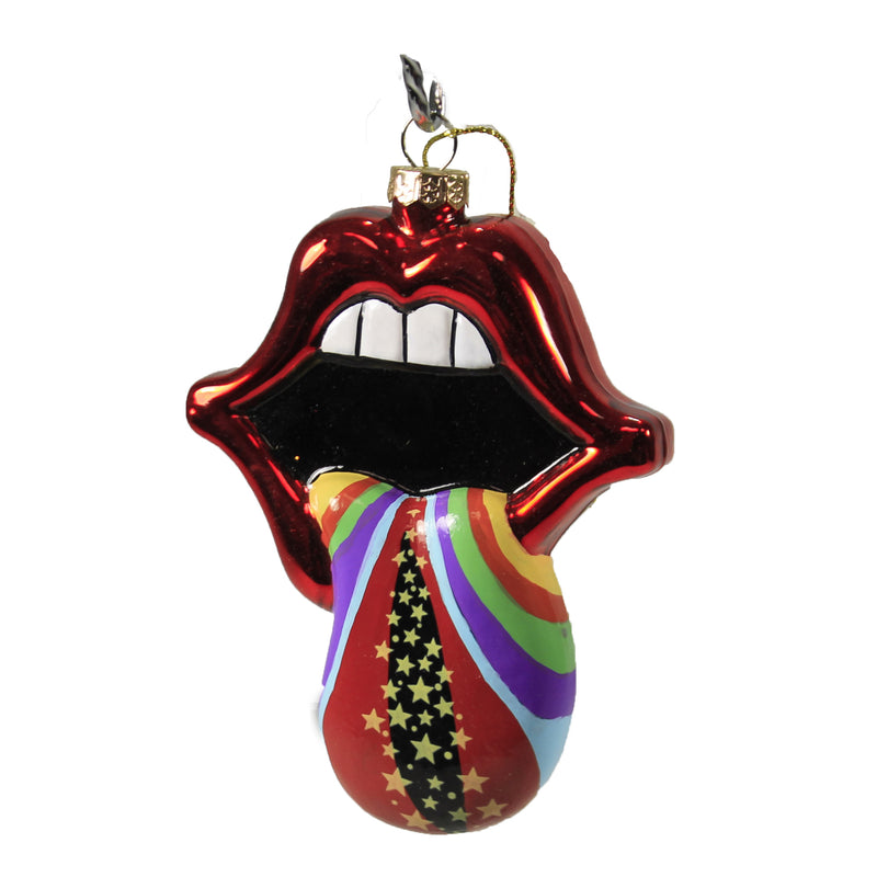Holiday Ornament Rainbow Galactic Lips Ornament Rolling Stones Tongue Go6801 (47907)