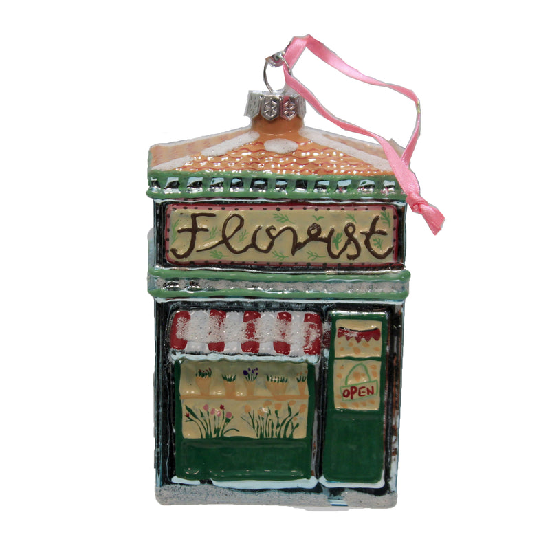 Holiday Ornament Florist Glass Shop Shoppe Flowers Floral Go6720
