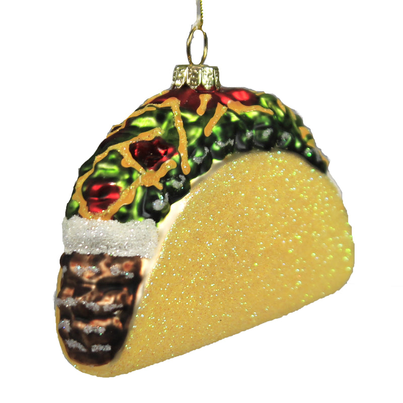 Holiday Ornament Beef Taco Glass Mexican Lettuce Tomato Go6755