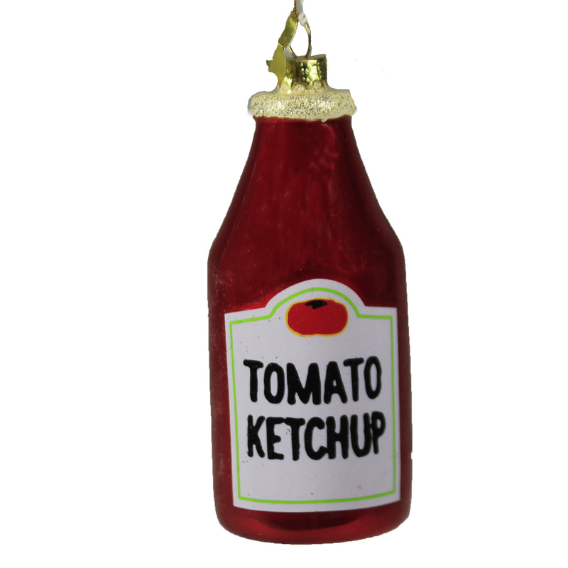 Holiday Ornament Tomato Ketchup Glass Condiment Sauce Recipe Go2603