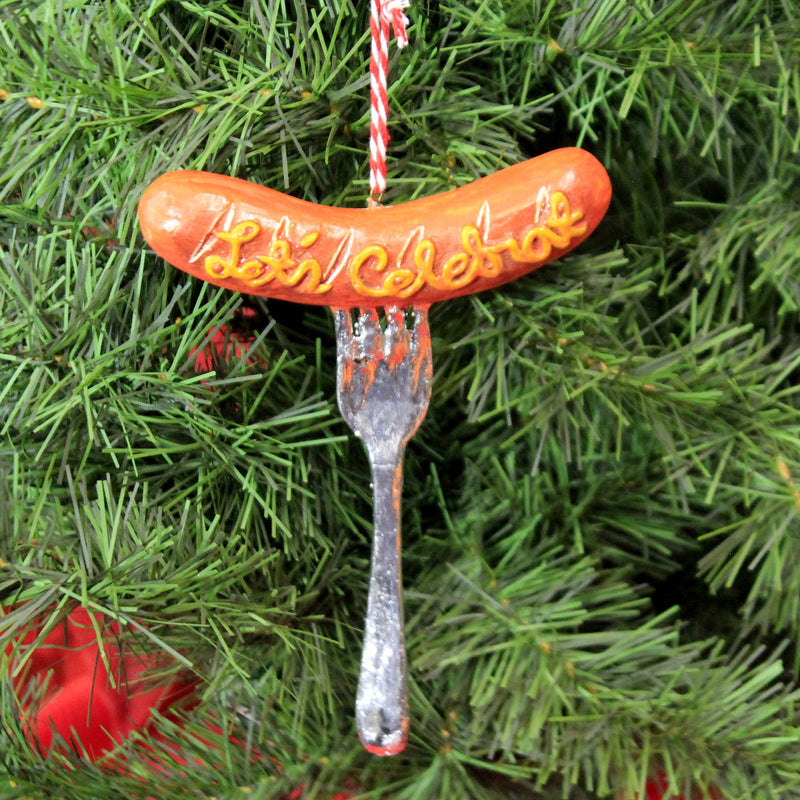 Holiday Ornament Let's Celebrat Hot Dogs - - SBKGifts.com