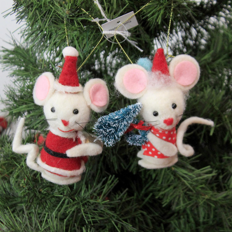 Holiday Ornament Mr & Mrs Mice Claus Set / 2 - - SBKGifts.com