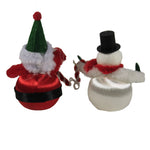 Holiday Ornament Retro Santa & Snowman Set / 2 - - SBKGifts.com
