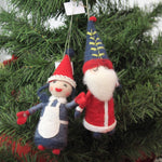 Holiday Ornament Felt Santa & Mrs Claus Set / 2 - - SBKGifts.com