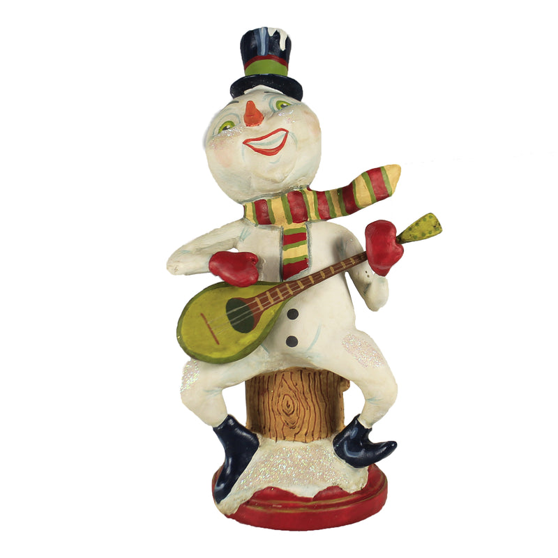 Christmas Strumming Snowman Polyresin Banjo Singing 43021 (48133)