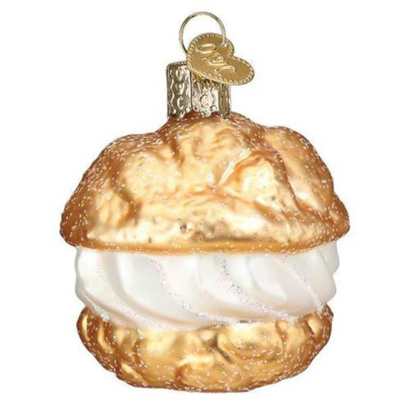 Old World Christmas Cream Puff Glass Dessert French Pastry 32450 (48142)