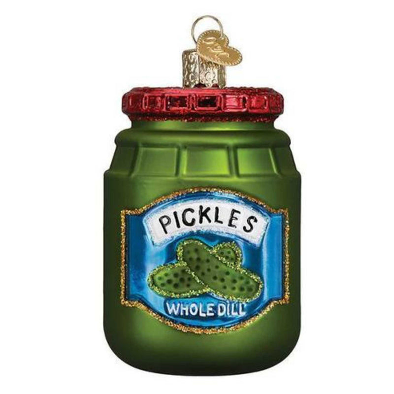 Old World Christmas Jar Of Pickles Glass Whole Dill 32463