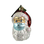 Old World Christmas Santa With Face Mask Glass Ornament Pandemic 40319 (48162)