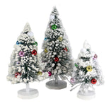 Christmas Green Snow Forest Trees Sisal Putz Village Retro Cd1412grm
