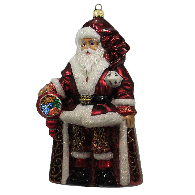 Holiday Ornament Feliz Navidad Santa Glass Christmas Couture Santa Lcc17005