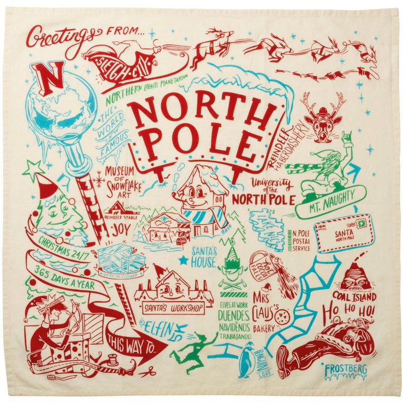 Tabletop North Pole Dish Towel Fabric 100% Cotton Kitchen Clean Up 33743 (48239)