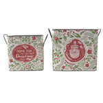 Christmas Santa With Holly Berry Buckets - - SBKGifts.com