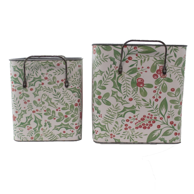 Christmas Santa With Holly Berry Buckets - - SBKGifts.com