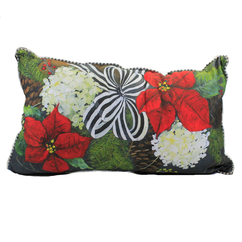Home Decor Gallary Poinsettia Pillow Fabric Christmas Holiday C19099