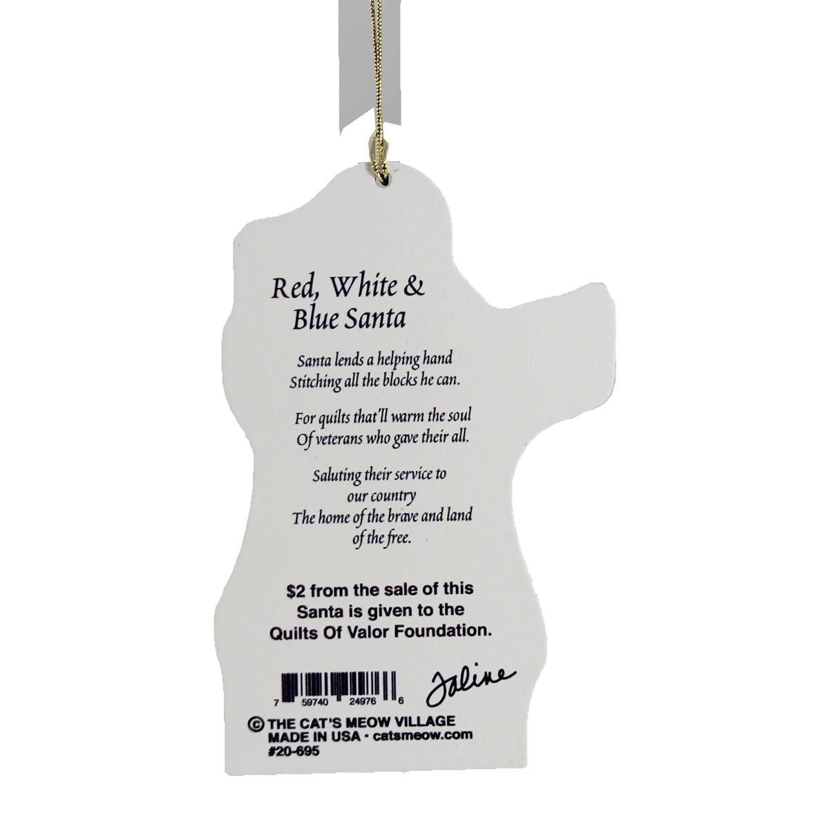 Cat's Meow Village Red White & Blue Santa - - SBKGifts.com