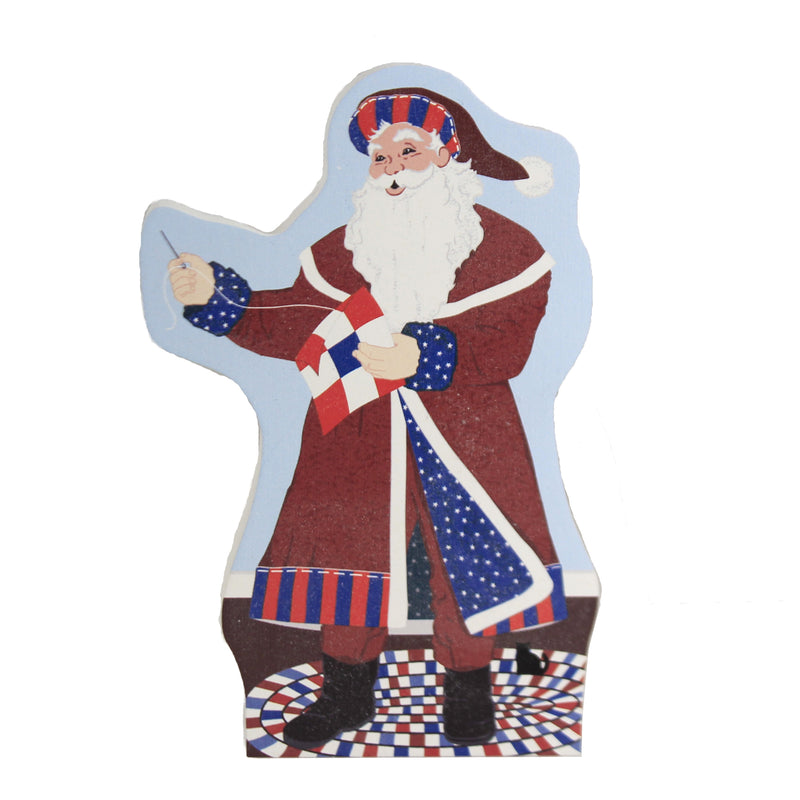 Cats Meow Village Red White & Blue Santa Standing 2020 Christmas Quilts Valor 20601 (48326)