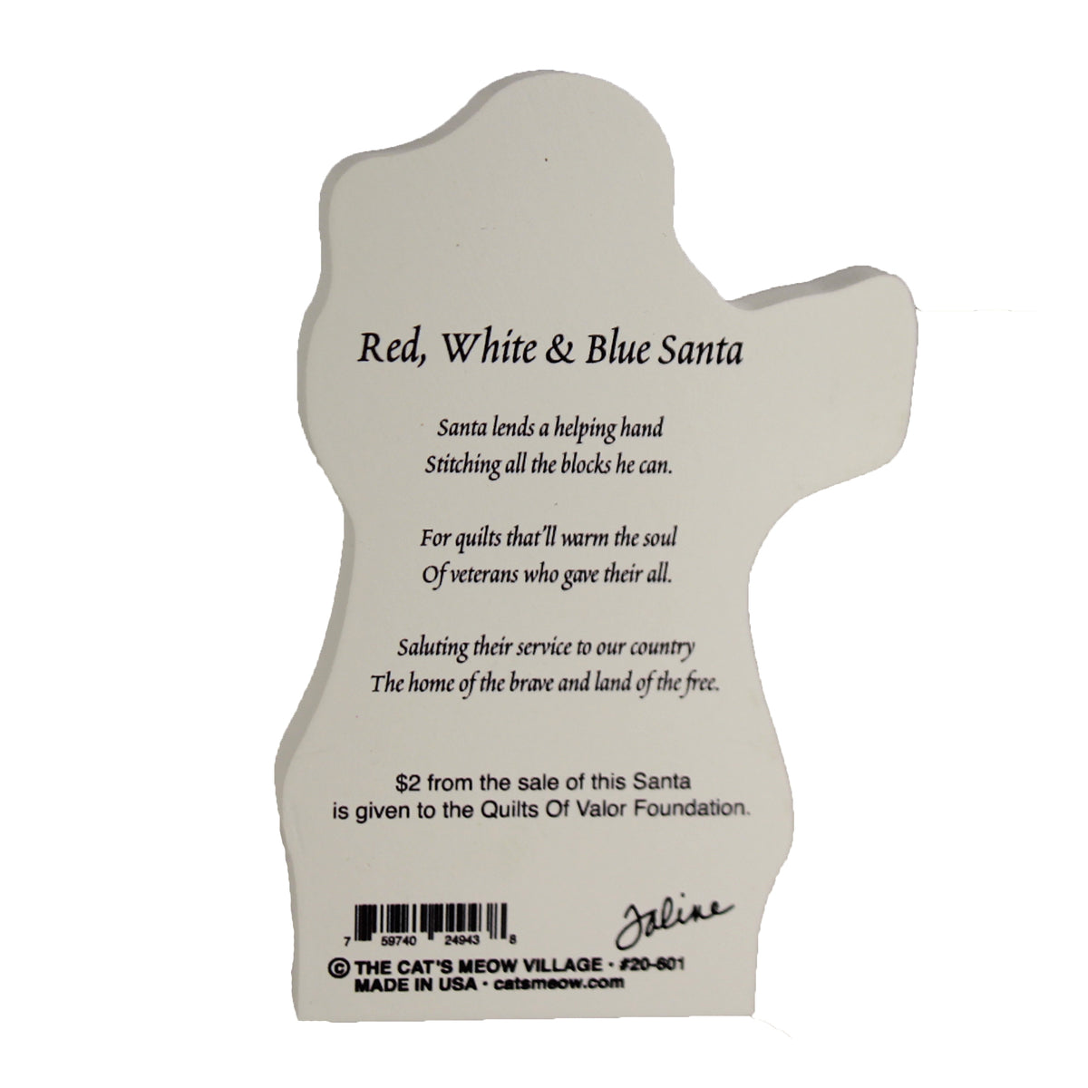 Cat's Meow Village Red White & Blue Santa Standing - - SBKGifts.com