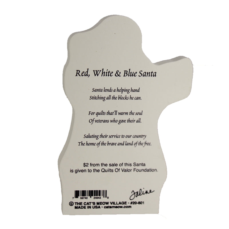 Cats Meow Village Red White & Blue Santa Standing - - SBKGifts.com